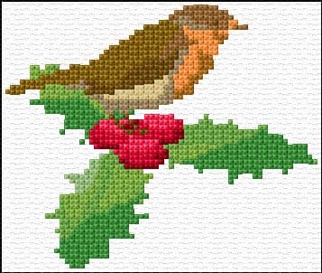Robin Redbreast free cross-stitch pattern