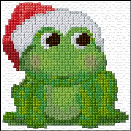 Christmas Frog free cross-stitch pattern