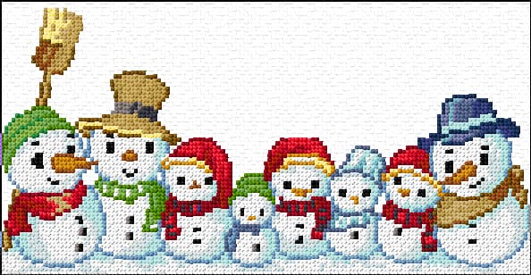 Snowmen free cross-stitch pattern