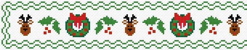 Christmas Ribbon free cross-stitch pattern