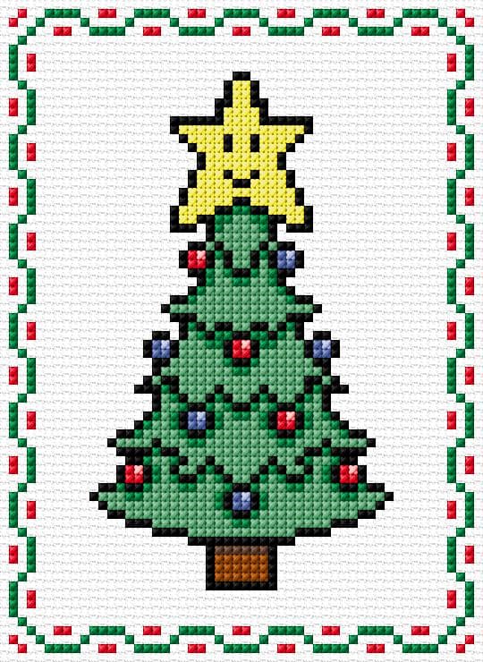 Christmas Card free cross-stitch pattern