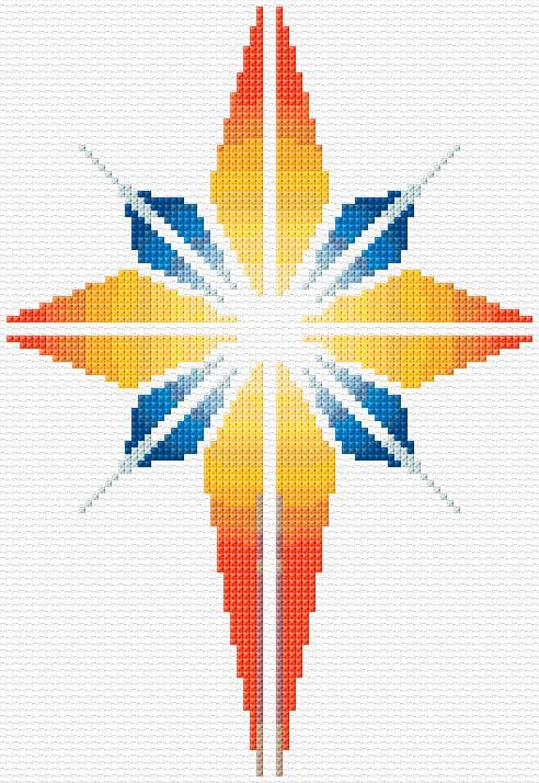 Bethlehem Star free cross-stitch pattern
