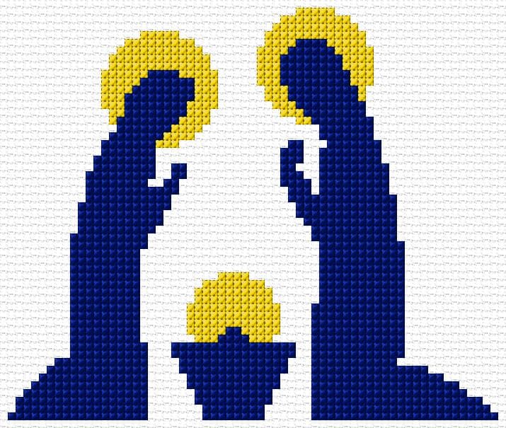 Nativity free cross-stitch pattern