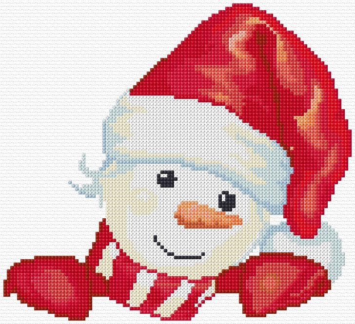 Snowman free cross-stitch pattern