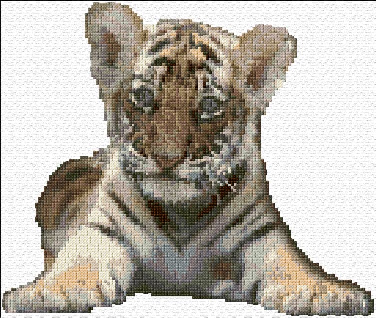 Tiger Cub free cross-stitch pattern