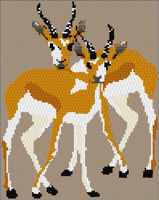 Gazelles free cross-stitch pattern