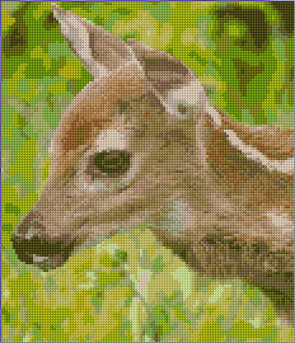 Deer free cross-stitch pattern