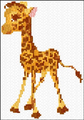 Giraffe free cross-stitch pattern