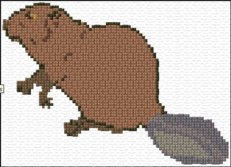 Beaver free cross-stitch pattern