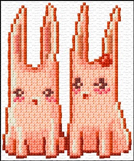Hares free cross-stitch pattern
