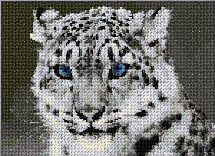 White Leopard free cross-stitch pattern