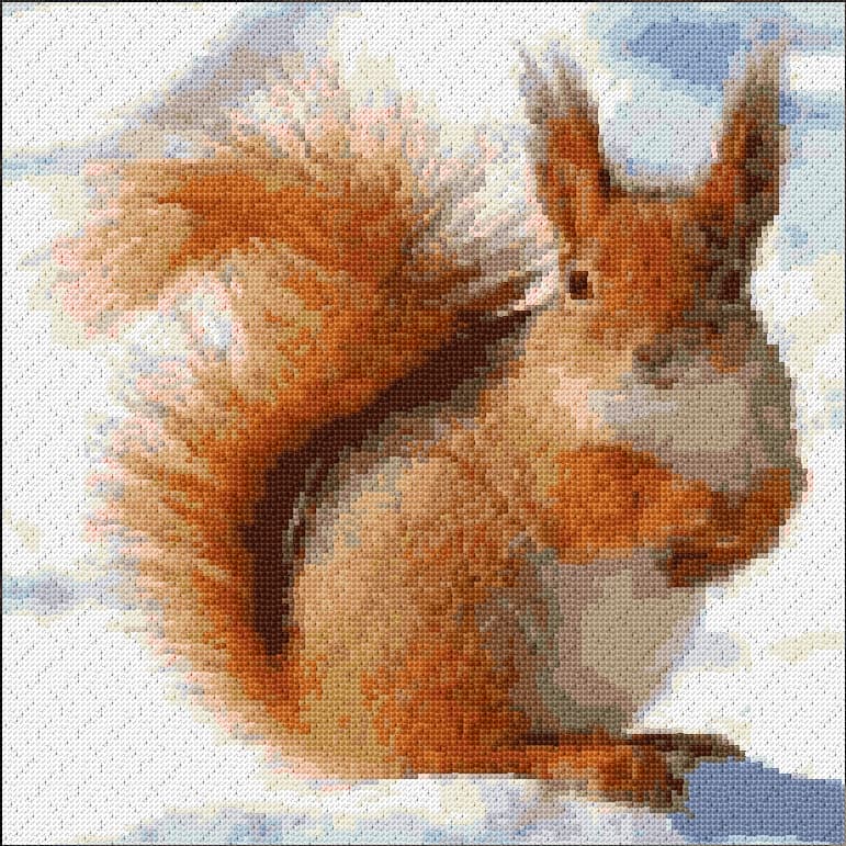 Squirrel free cross-stitch pattern