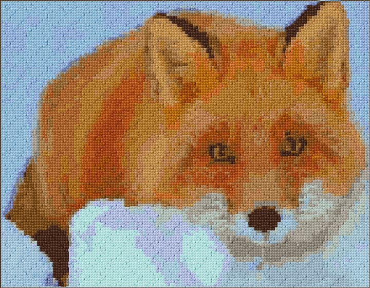 Fox free cross-stitch pattern