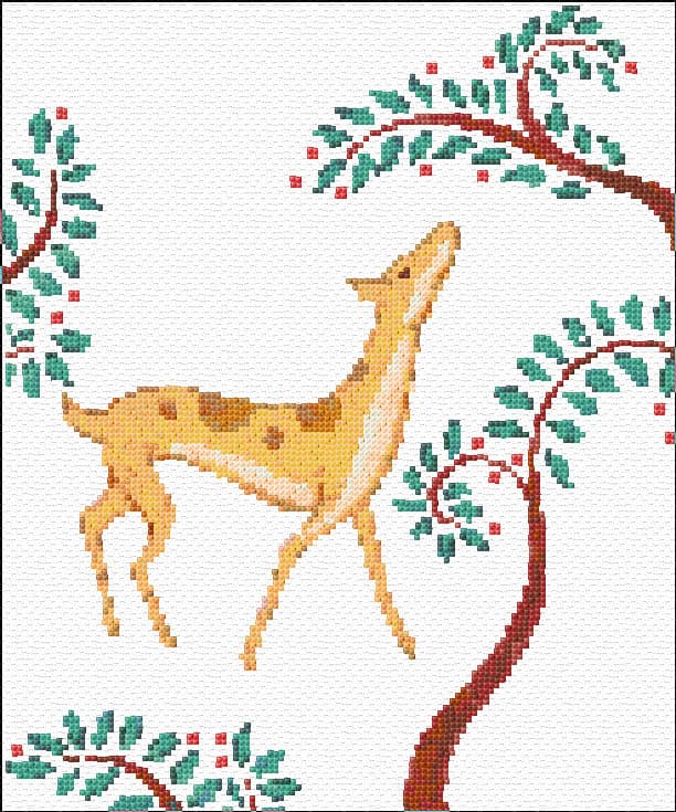 Fallow Deer free cross-stitch pattern