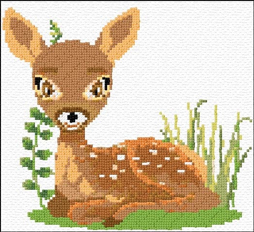 Deer Calf free cross-stitch pattern