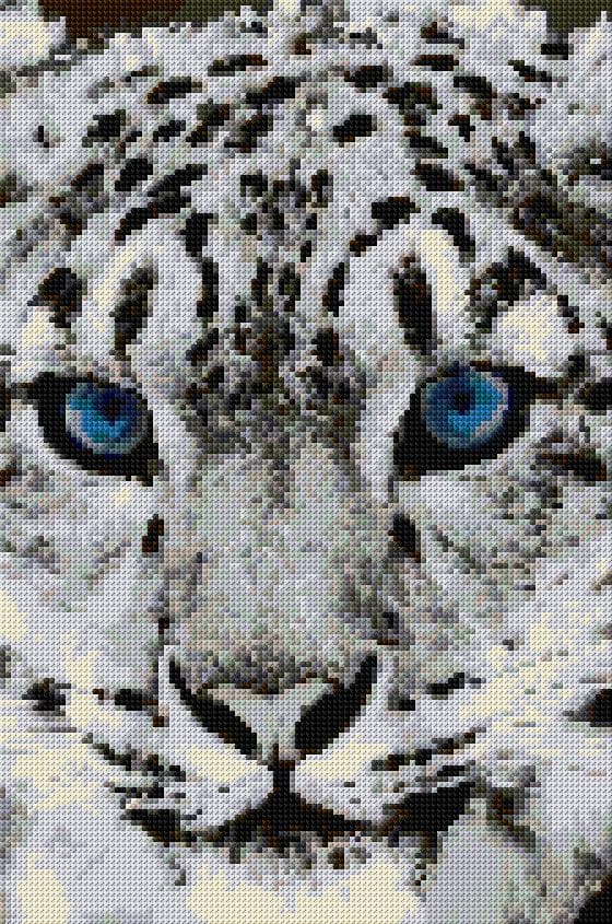 Snow Leopard free cross-stitch pattern