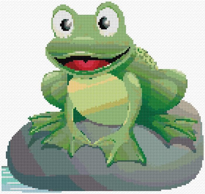 Frog free cross-stitch pattern