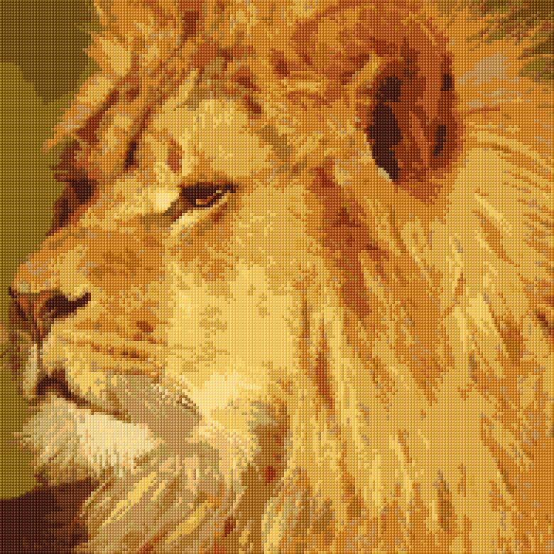 Lion free cross-stitch pattern