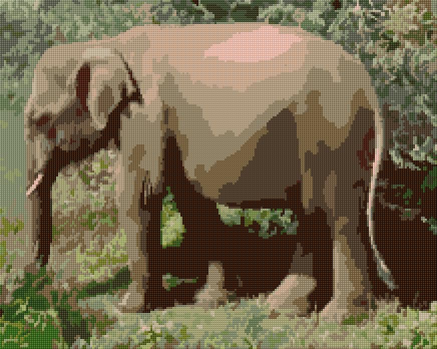 Indian Elephant free cross-stitch pattern