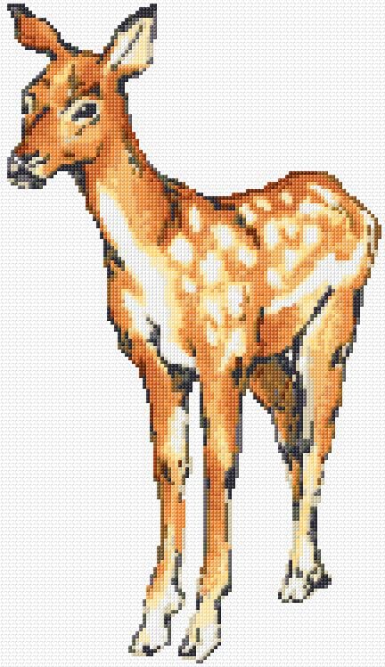 Fawn free cross-stitch pattern