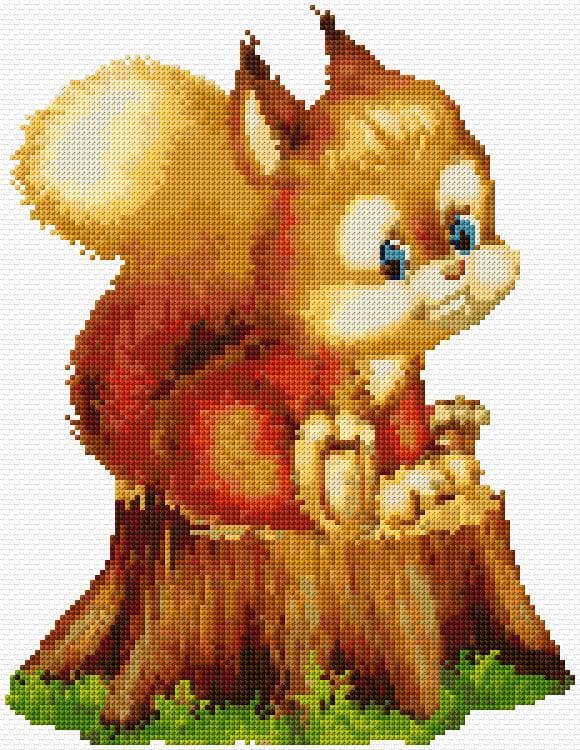 Squirrel free cross-stitch pattern