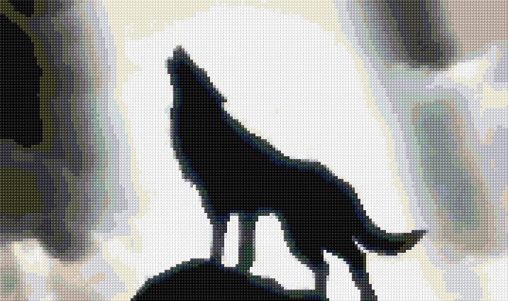 Wolf free cross-stitch pattern