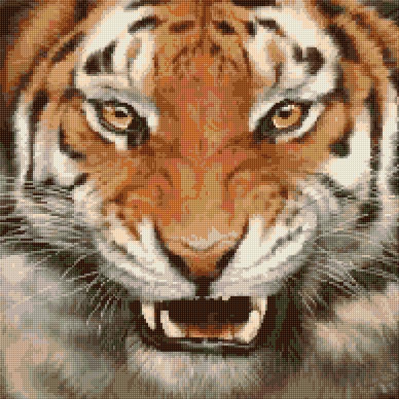 Tiger free cross-stitch pattern