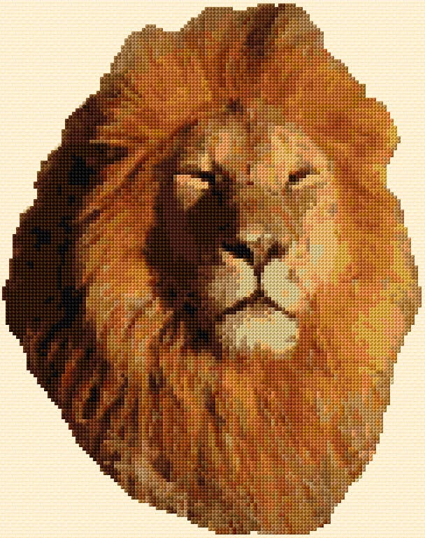 Lion free cross-stitch pattern