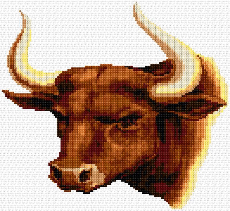Bull free cross-stitch pattern