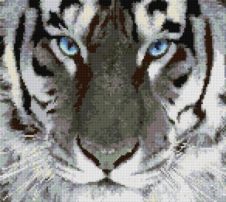 White Tiger free cross-stitch pattern