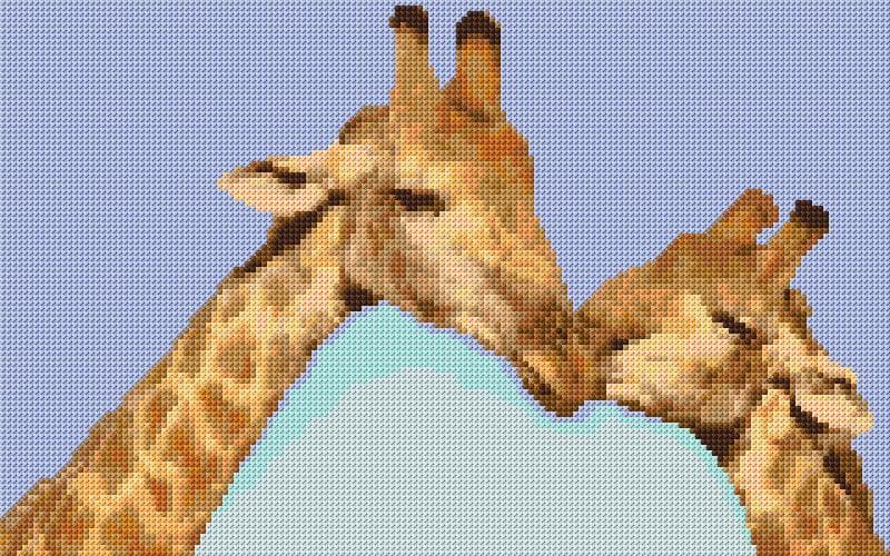 Giraffes free cross-stitch pattern