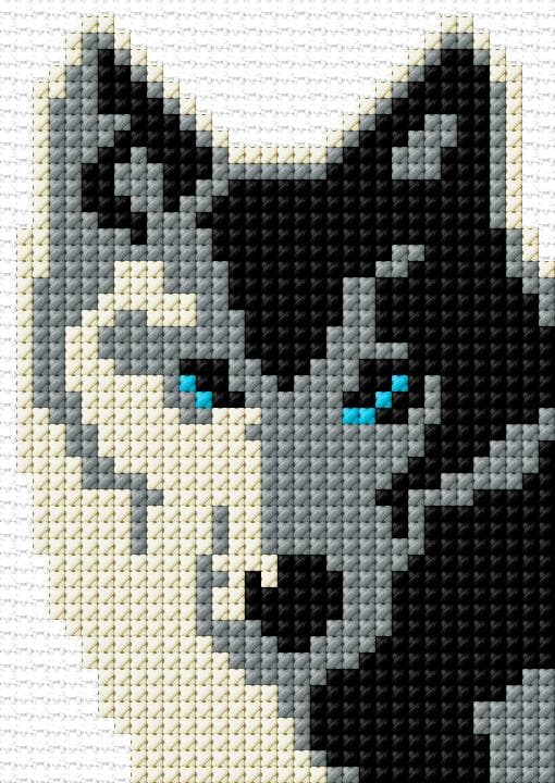 Wolf free cross-stitch pattern