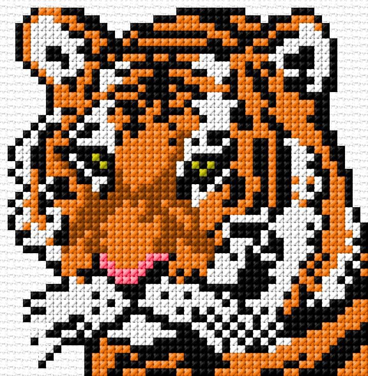Tiger free cross-stitch pattern