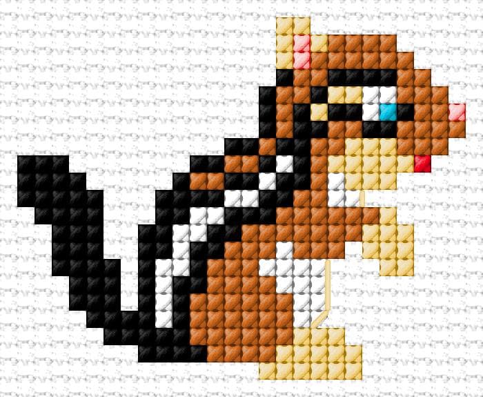 Chipmunk free cross-stitch pattern