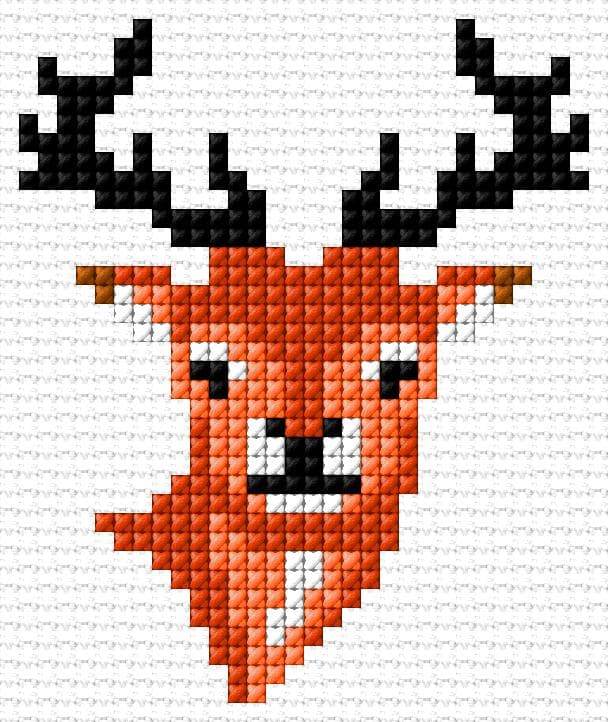Deer free cross-stitch pattern