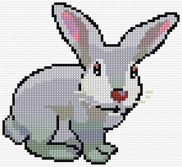 Hare free cross-stitch pattern