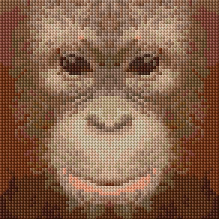 Orangutan free cross-stitch pattern
