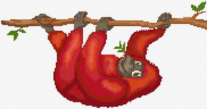 Orangutan free cross-stitch pattern