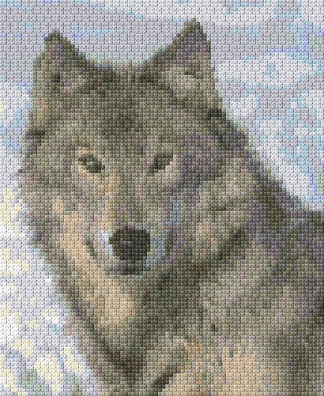 Wolf free cross-stitch pattern