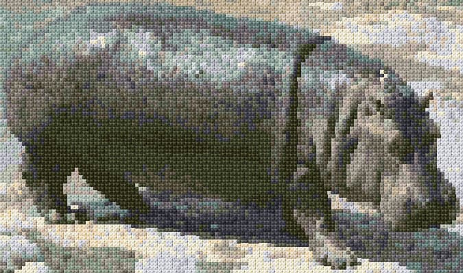 Hippopotamus free cross-stitch pattern