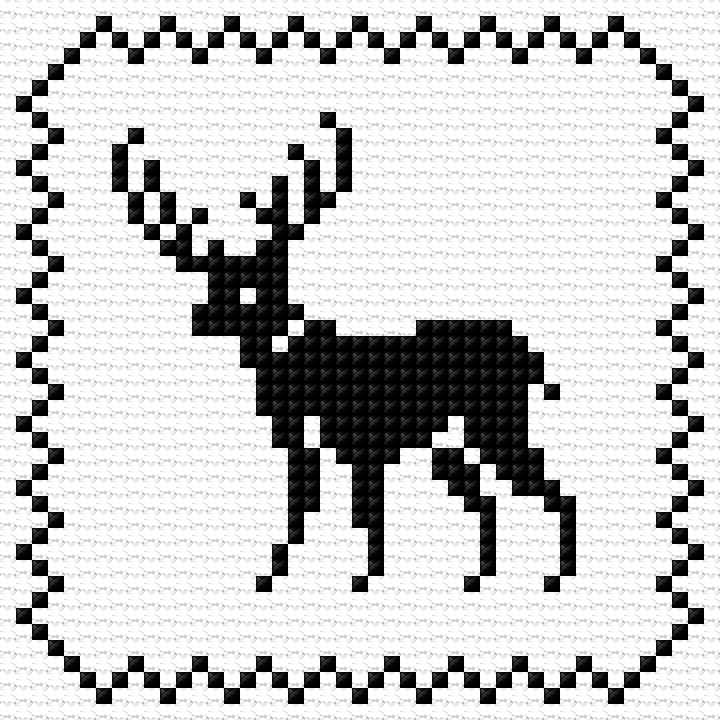 Deer free cross-stitch pattern