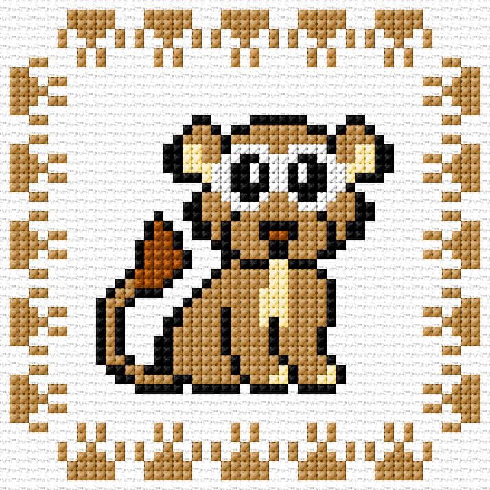 Young Lion free cross-stitch pattern