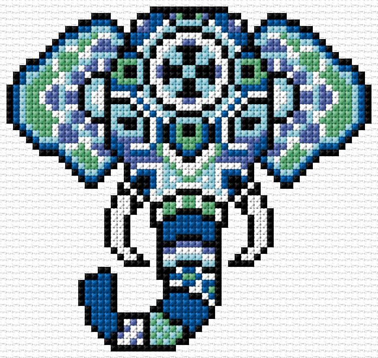 Elephant free cross-stitch pattern