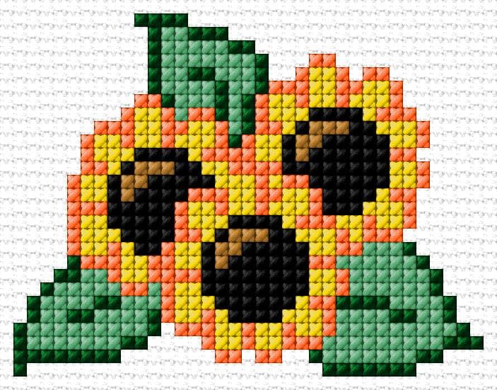 Flowers free cross-stitch pattern