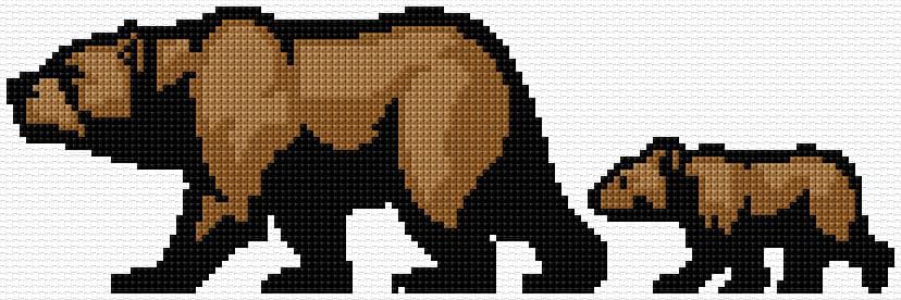 Bears free cross-stitch pattern