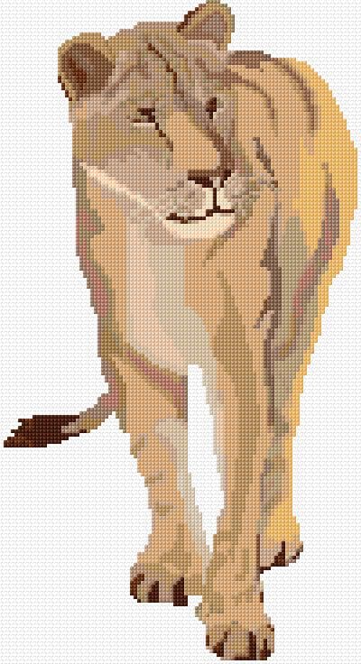 Lioness free cross-stitch pattern