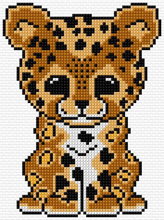 Leopard free cross-stitch pattern