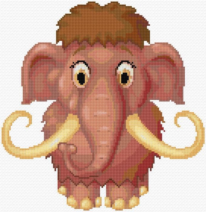 Mammoth free cross-stitch pattern