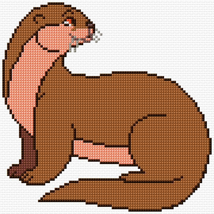 River Otter free cross-stitch pattern