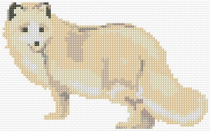 Arctic Fox free cross-stitch pattern